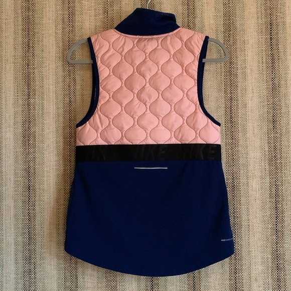 Nike AeroLayer Blue Pink Insulated Full Zip Running Vest Women Size XS - Picture 3 of 5